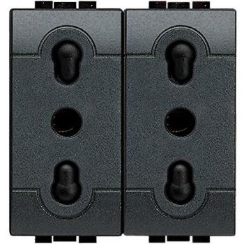 Enchufe Dual Bticino L4180/2 10/16A - Versión Internacional