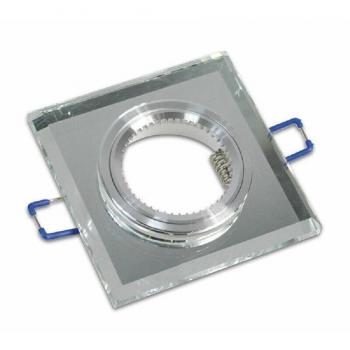 Portafaretto Incasso Quadrato Vetro Specchio 60mm Argento P18