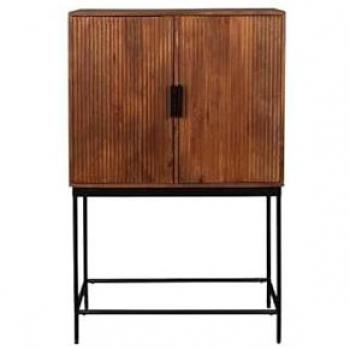 Dutchbone Buffet 2 portes bois foncé & métal Marron 80x126x40 cm