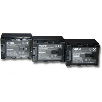 Pack de 3 batteries vhbw pour JVC GZ-HM860, GZ-HM870, GZ-HM845, GZ-HM855 (2400mAh, 3,6V, Li-ion)
