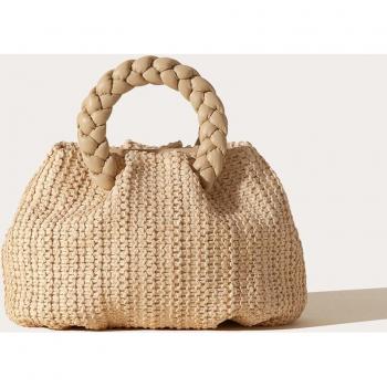 Hereu Women's Bombon Medium Rafia Handbag in Beige
