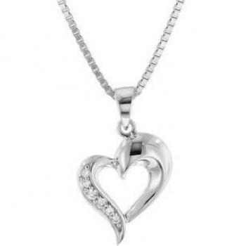Trendor Kinderkette mit Herz-Anhänger 925 Silber silver