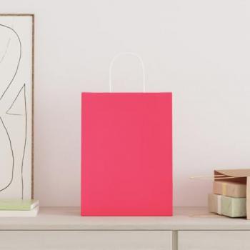 Vida XL Bolsa Kraft Blanca con Asa (50 uds, 26x12x35 cm)