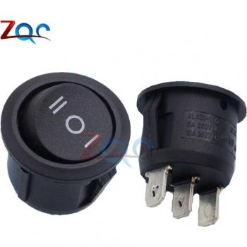 5PCS Mini Black 3 Pin SPDT ON-OFF-ON Snap-in Rocker Switch
