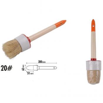 Pennello da Pittura Professionale con Manico in Legno e Setole Naturali, Testa Tonda 51mm