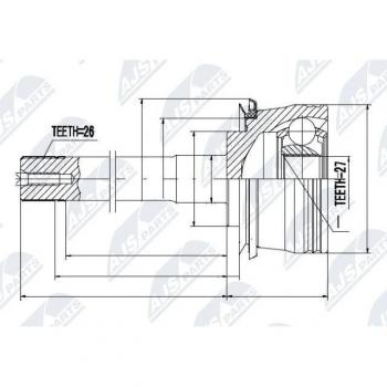 Kit di giunti semiasse NTY NPZ-TY-078