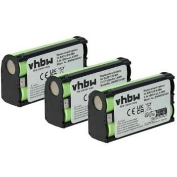 Batterie VHBW 3 × Sennheiser EW 300 G2/G4/182 G4/IEM G3 (1500 mAh, 2,4 V, NiMH)