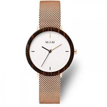 Reloj de Madera para Mujer con Malla Milanesa