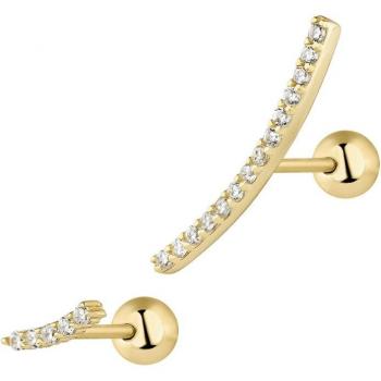 Pendientes asimétricos Earcandy Sena en Plata 925 con baño de oro 18k