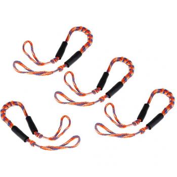 Cordon élastique 3,5 pieds pour bateau - Pack de 4 - Orange et Bleu