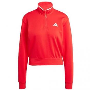 Damen Crop Sweatshirt 1/4 Zip adidas Essentials Farb-Highlight