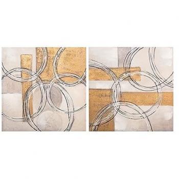 ADDA HOME Set 2 Lienzos Abstrac. 40% Pintado Mano 60x3x60 Cm