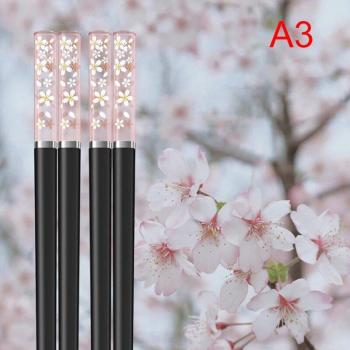 Amber Cherry Blossom Metal Chopsticks