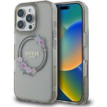 Cover Rigido IML Flowers Wreath MagSafe per iPhone 16 Pro – Nero