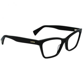 Lanvin, Glasses, female, Black, Size: ONE SIZE Sleek Black Acetate Frame Glasses