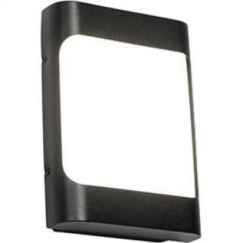 Lampada nera da parete per esterni con LED e sensore di luce - Khuvan