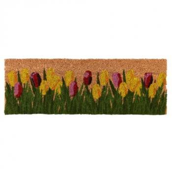 Paillasson tulipes en fibre de coco - Multicolore - L 75,3 x l 25,3 cm