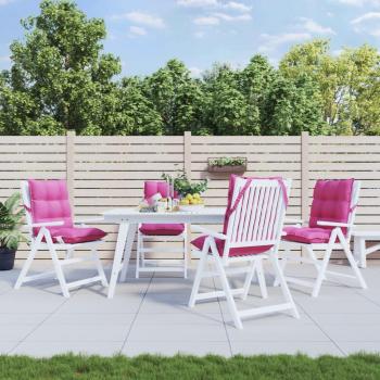 Cuscini per Sedia Schienale Basso 4 pz Rosa in Tessuto Oxford Vidaxl 75443