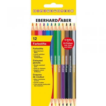 Eberhard Faber Buntstifte Duo hexagonal 24 Farben VE=10