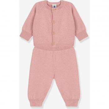 Ensemble 2 pièces en laine et coton rose PETIT BATEAU