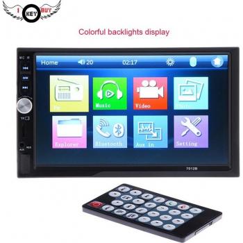 7-Inch HD Bluetooth Car Stereo with Touch Screen, FM/MP5/USB/Aux Support & Remote Control