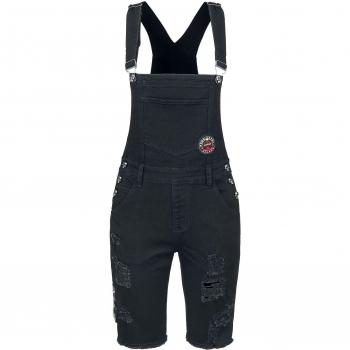 Salopette Denim Corto Rock Rebel by EMP - Nero - Taglie 27-31 per Donna