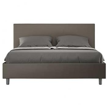 Letto matrimoniale contenitore imbottito 160x190 similpelle cappuccino Adele