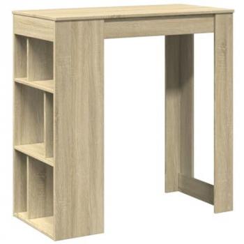 Table de bar avec étagères en bois d'ingénierie vidaXL