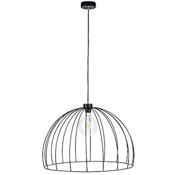 Suspension lumineuse coopérative en acier avec câble PVC noir