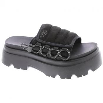 UGG Callie Women's Black Nubuck & Mesh Flatform Sandals – Size 10 M