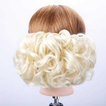 Weilai elastische Kurzelocke Chignon mit 2 Klammern aus Kunststoff – Haarschmuck-Brötchen für Damen