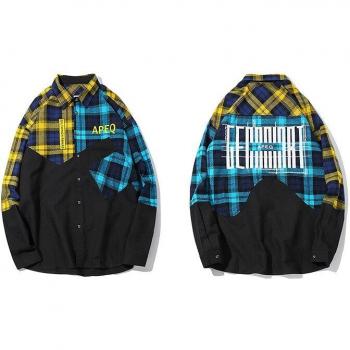 Camisa de cuadros de algodón para hombre BYBB'S