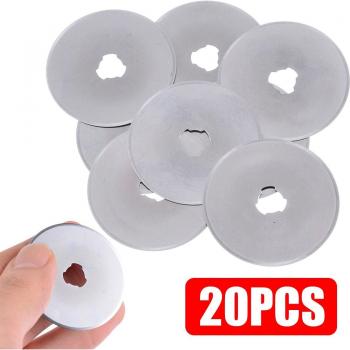 Lames de Cutter Rotatif 45mm - 20 Pièces pour Tissu et Vinyle