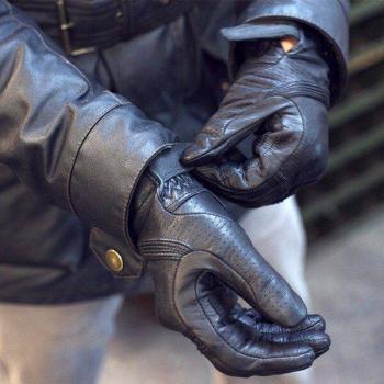 Men's Summer Breathable Touchscreen Leather Gloves for Motorcycling