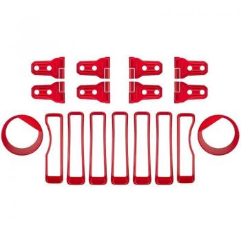 Kühlergrill‑Clip‑In Set (17 Stück) – Scheinwerfer-Abdeckungs-Tuning für Jeep Wrangler JL