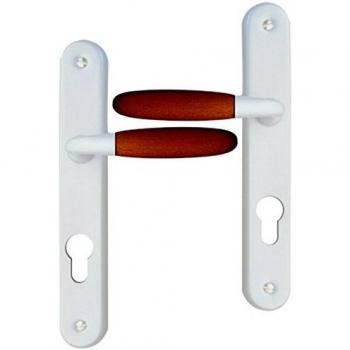 Poignée extérieure JANICE en aluminium nickel mat et bois foncé