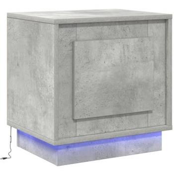 Grey Concrete Bedside Lamp Shelf
