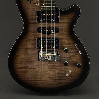 Godin xtSA Leaftop Electric Guitar with Gigbag - Trans Black