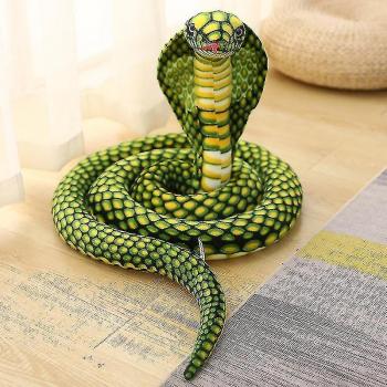 Cobra Peluche Douce Verte 80cm