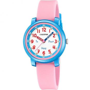 Reloj Calypso K5827/2 Digitana de caucho con correa rosa