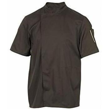 Giacca da cucina Robur nero cioccolato unisex maniche corte XL