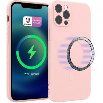 Funda Magnética de Silicona Rosa para iPhone 14 Plus