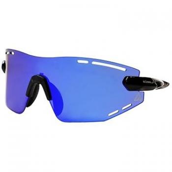 Gafas de sol de running EASSUN Armour, Montura Negra Brillante y Lente Azul Revo
