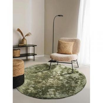 Hochflor Teppich ELLE DECORATION Calida Ø 200 cm Dschungelgrün