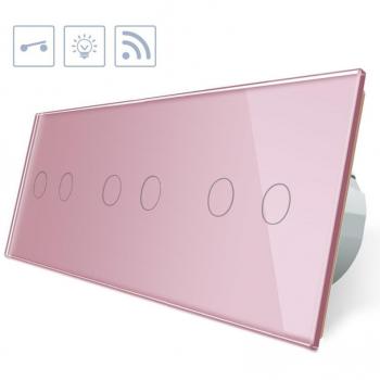 Interruptor táctil LEDBOX 6 botones rosa