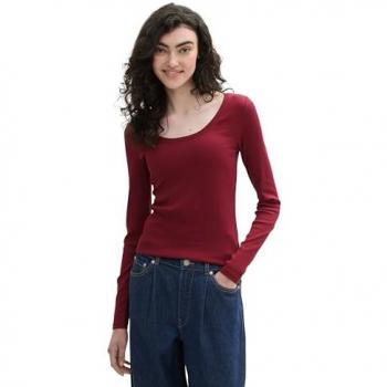TOM TAILOR Denim 3/4-Arm-Shirt Langarmshirt mit Bio-Baumwolle - Talliert