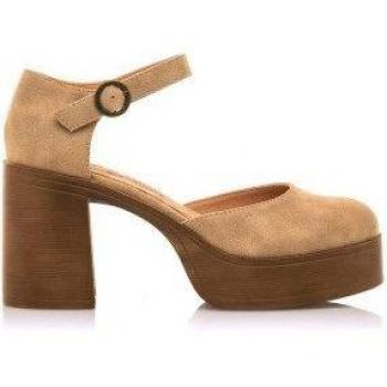 MTNG zapatos de tacón mujer sixties beige con cierre hebilla y tipo de puntera redonda