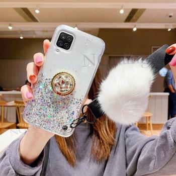 Funda TPU suave con diamantes de imitación y correa para Samsung Galaxy M32