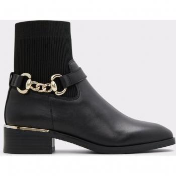 Botines Aldo de piel negra con punta cuadrada