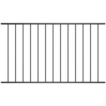 VidaXL 1.7x1 m Black Powder-coated Steel Fence Panel